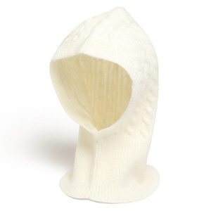 Cagoule femme blanc tricot confort
