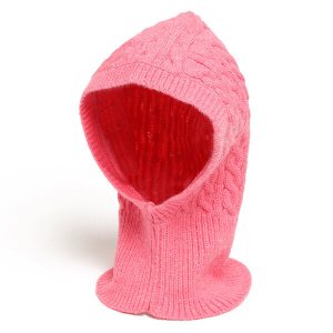 Cagoule rose en tricot femme