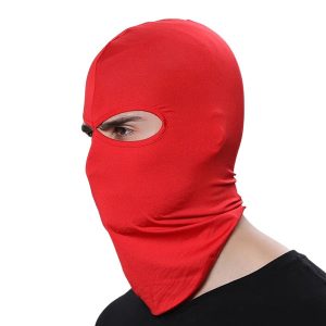 Cagoule rouge polyester 2 trous