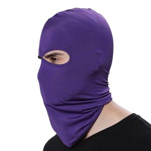 Cagoule violette 2 trous polyester