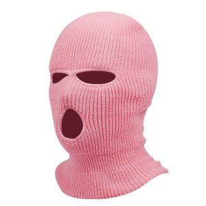 Cagoule Rose Tricot 3 Trous