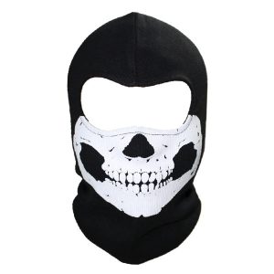 cagoule tête de mort en tricot