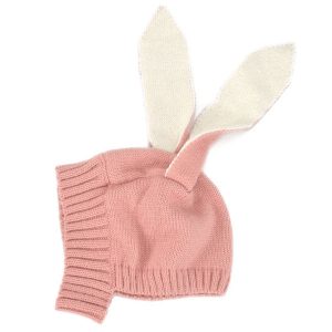 Cagoule bébé rose oreilles lapin