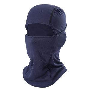 Cagoule bleue polyester un trou