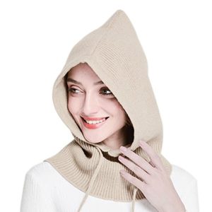 Cagoule cachemire beige femme
