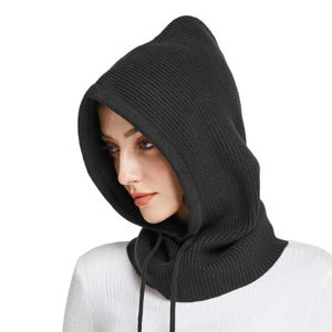 Cagoule Noire Cachemire Femme