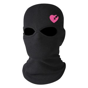 Cagoule noire cœur rouge brisé