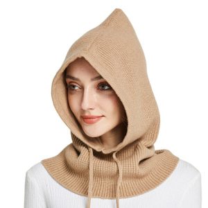 Cagoule Femme Marron Cachemire