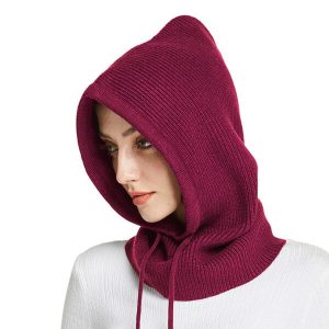 Cagoule Cachemire Bordeaux Femme