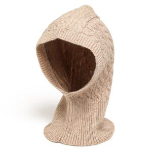 Cagoule Crème Femme Tricot Hiver