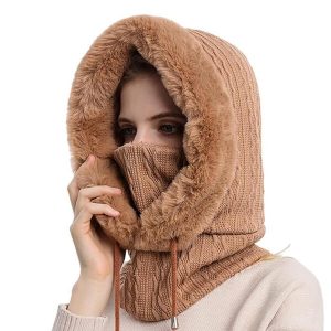 Cagoule femme marron fourrure tendance