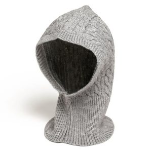 Cagoule Femme Grise Tricotée
