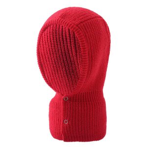 Cagoule rouge tricotée femme