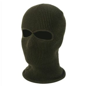 Cagoule kaki tricot mixte