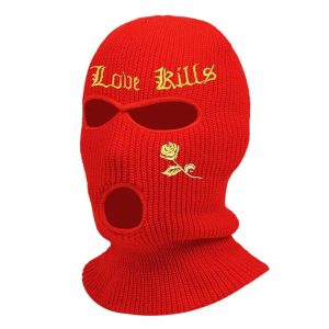 Cagoule rouge balaclava 3 trous