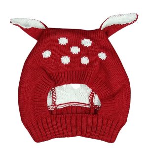 Cagoule bébé rouge coton oreilles