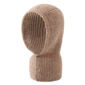 Cagoule marron coton boutonnée
