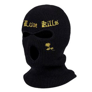 Cagoule tricot noir love kills