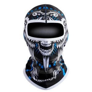 Cagoule moto skull Noir et Bleu