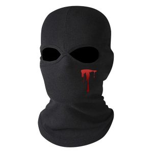 Cagoule noire imitation sang polyester