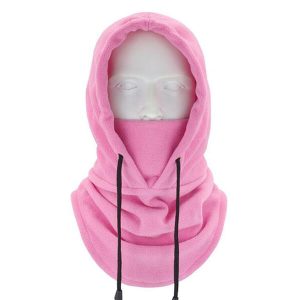 Cagoule rose en polaire femme