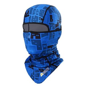Cagoule ski polaire noir-bleu