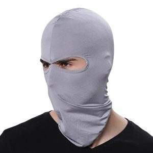 Cagoule grise polyester deux trous