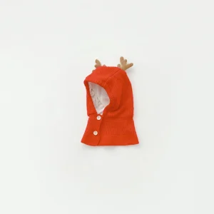 Cagoule bébé Serf en Tricot Rouge