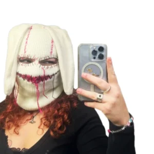 Balaclava Distressed Halloween Balaclava Funny Balaclava Face Mask Scary Balaclava Hooded Party Hat Knitted Hat Beanies